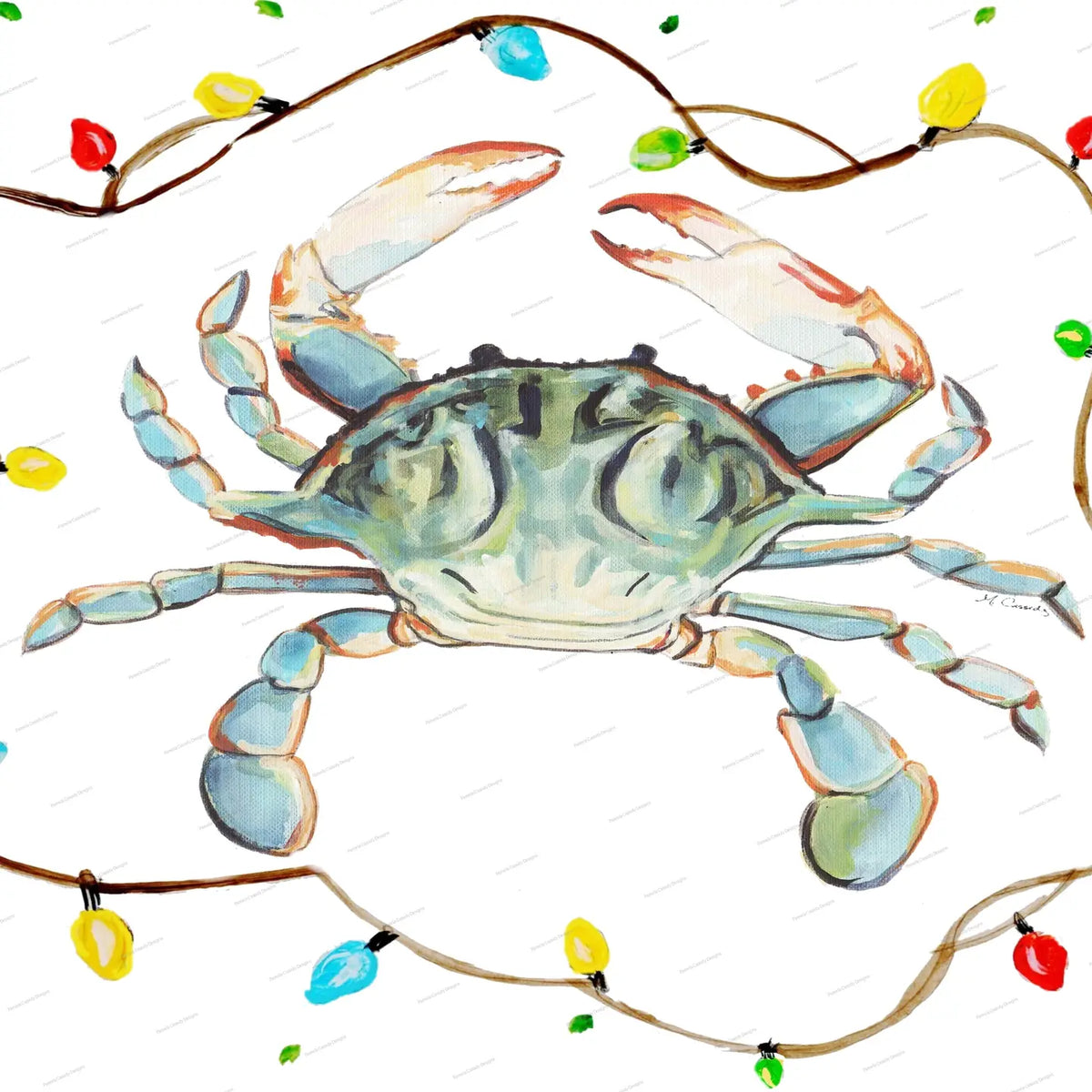 Christmas Crab Kitchen Towel