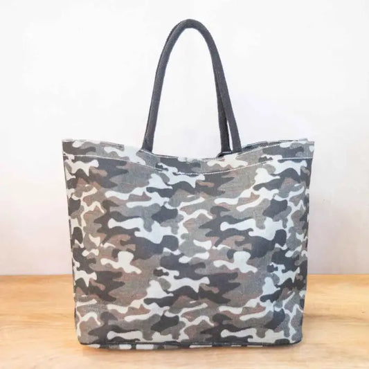 Camo Tote Bag Green/Brown 20x14x6