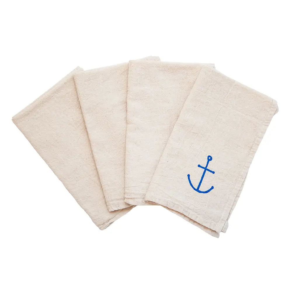 Tiny Anchor Cloth Napkins - Set of 4