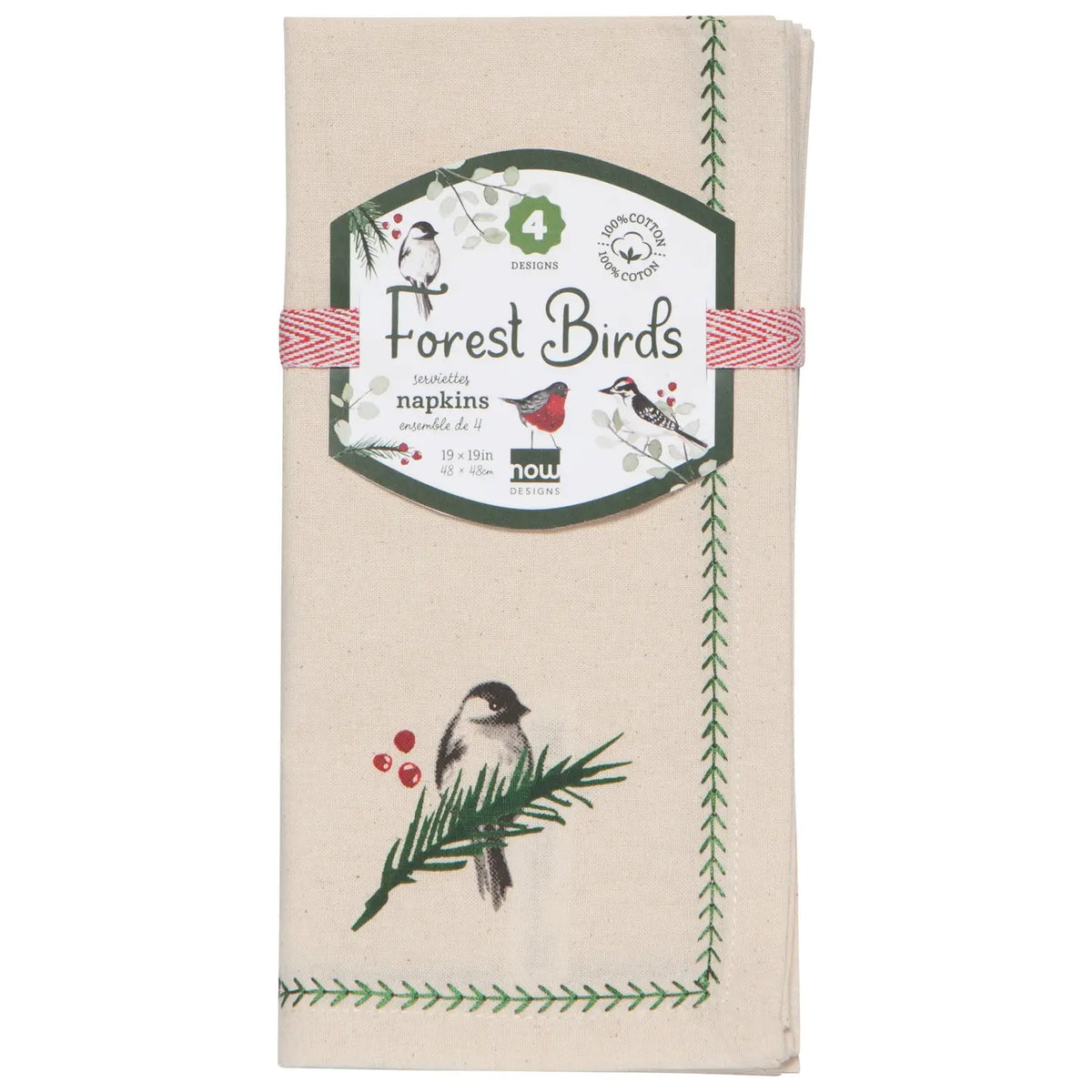 Forest Birds Christmas Napkins set of 4