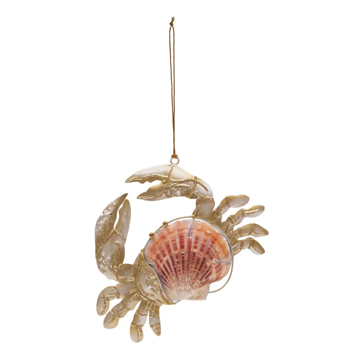 Christmas Coral Crab & Shell Ornament