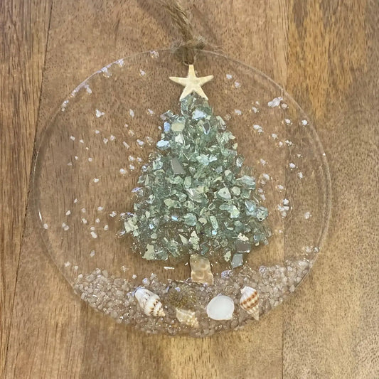 Coastal Christmas Ornament-Aqua Christmas Tree