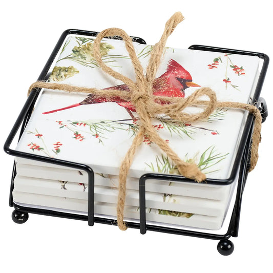 Winter Birds Coaster Set