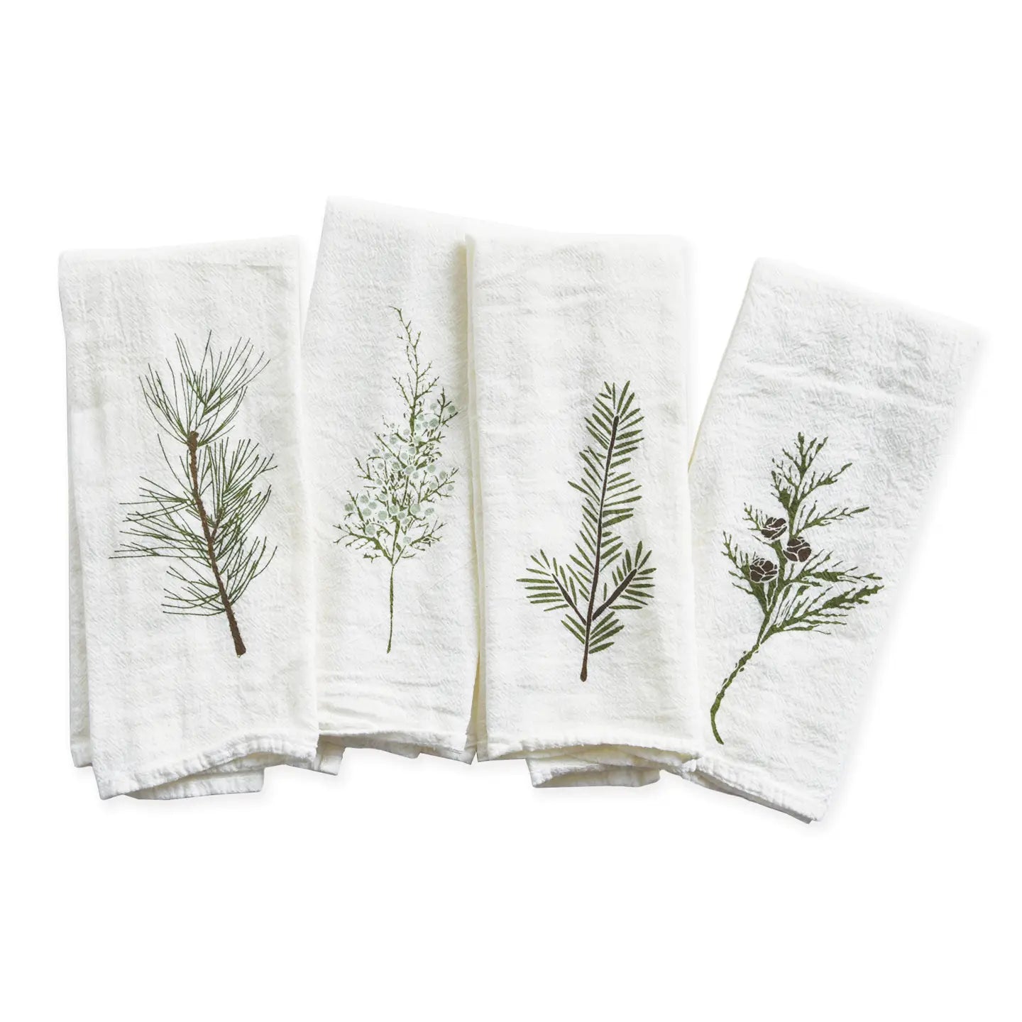 Napkin Set, Winter Greens (juniper, cedar, white pine & fir)
