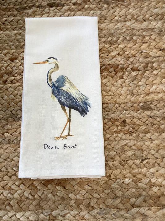 Blue Heron Dishtowel with Down East