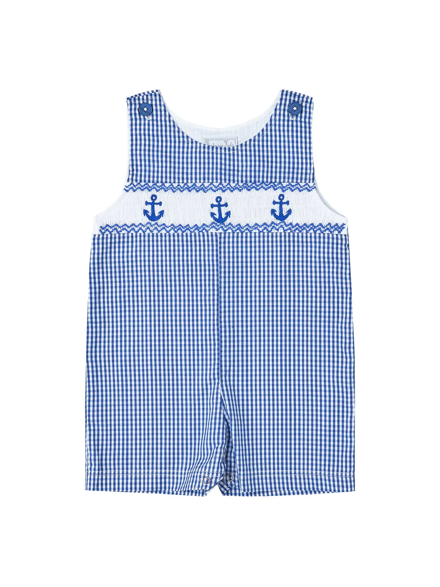 Navy Gingham Smocked Anchor Jon Jons