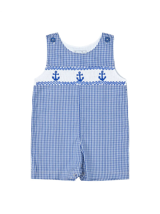 Navy Gingham Smocked Anchor Jon Jons