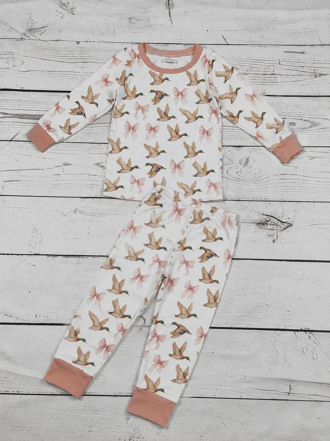 Baby Girls Duck Bow Printed PJ