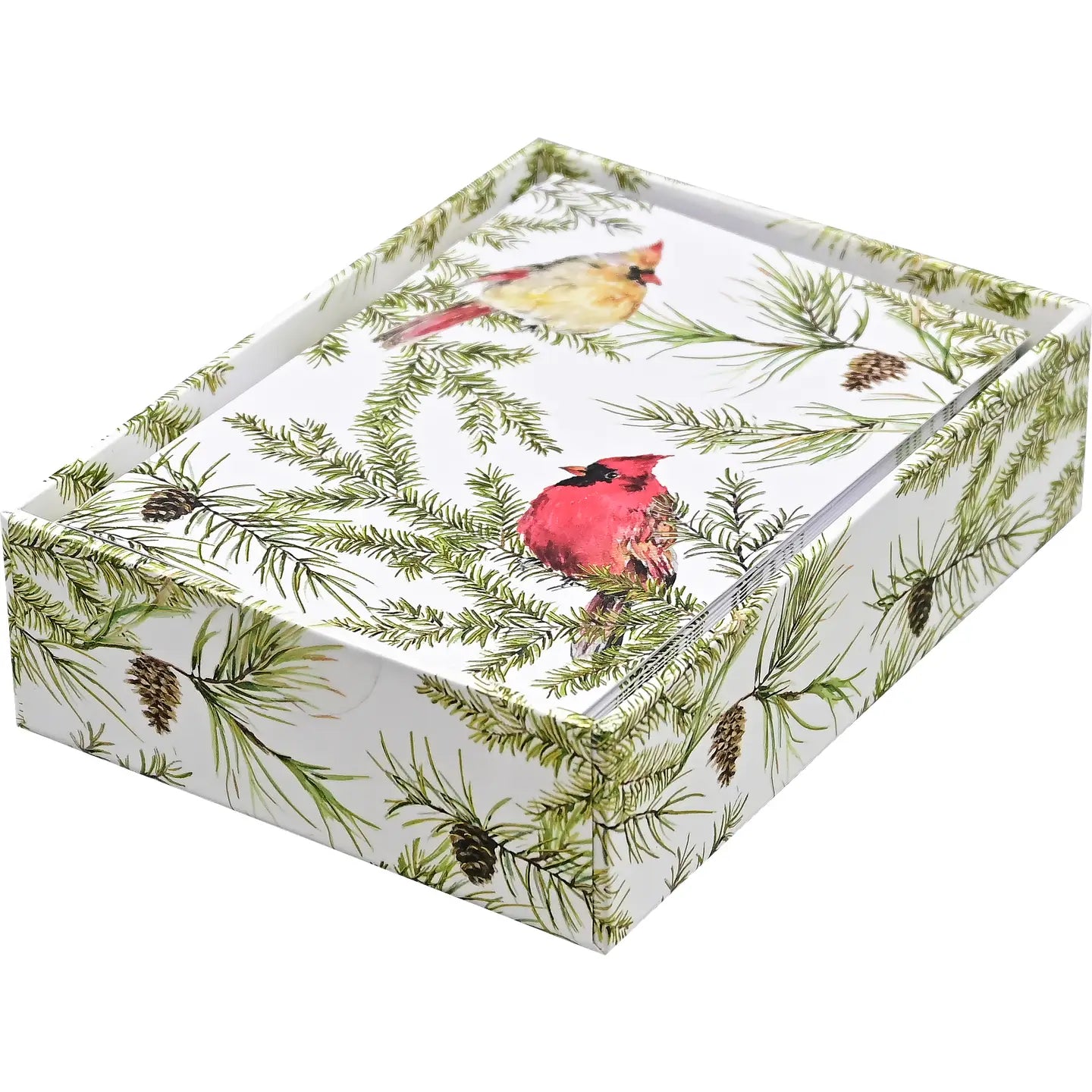 Cardinals in Evergreen Small Boxed Holiday Cards