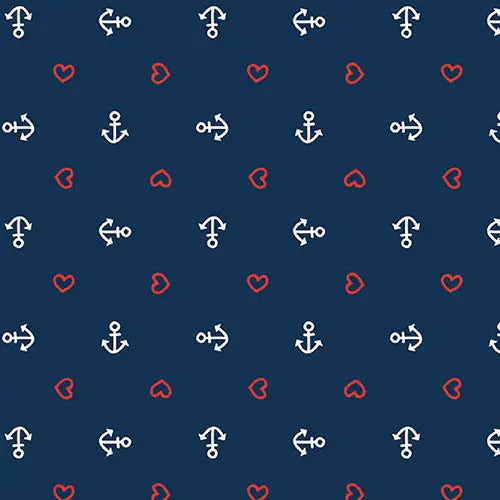 Lunch Napkin - Anchor Heart Blue