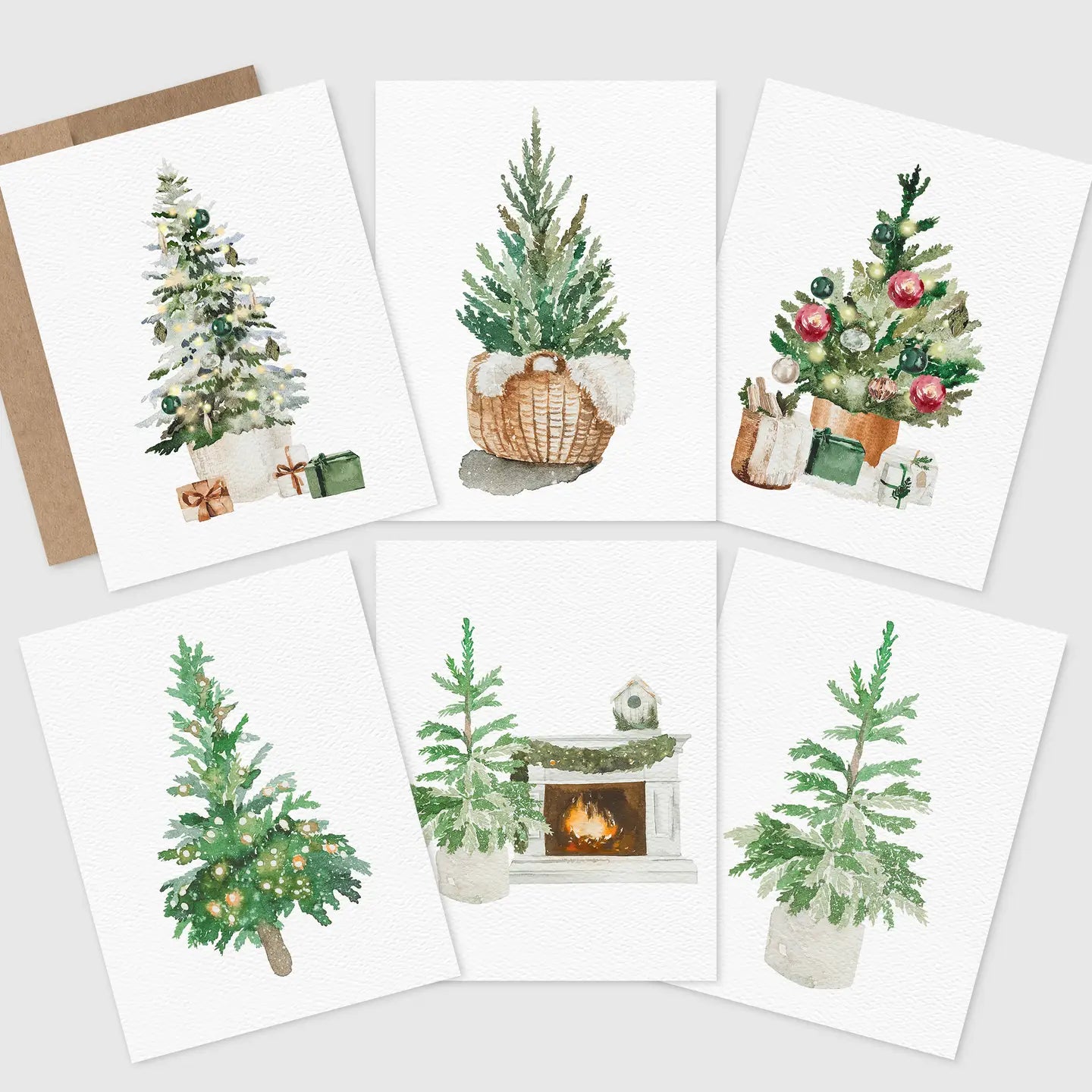 Holiday Greeting Cards, Christmas Trees