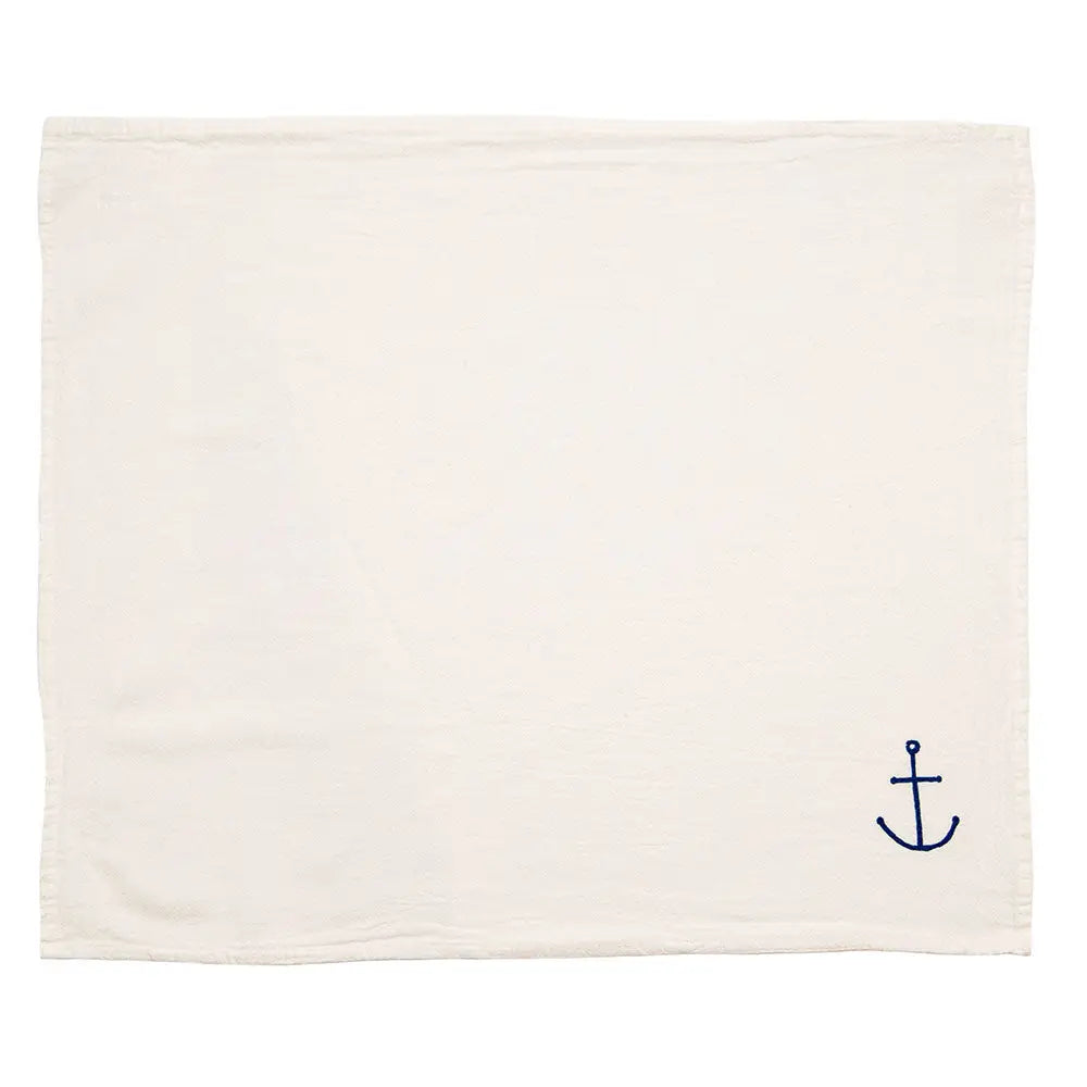 Tiny Anchor Cloth Napkins in White