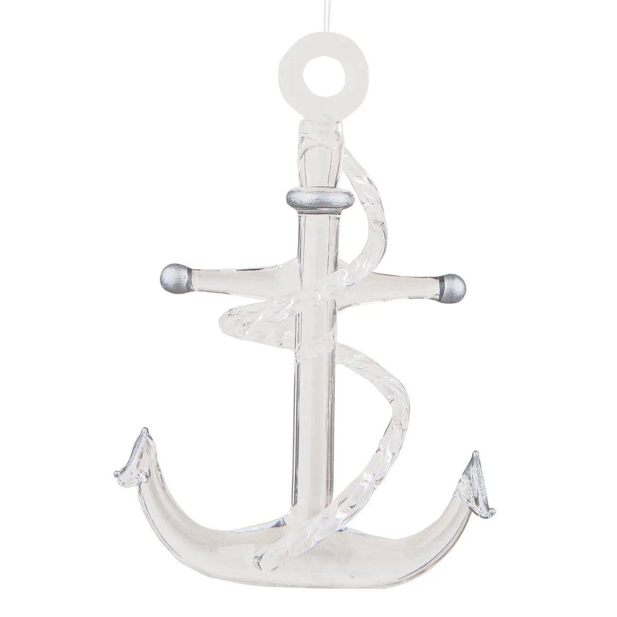 Christmas Anchor Glass Ornament