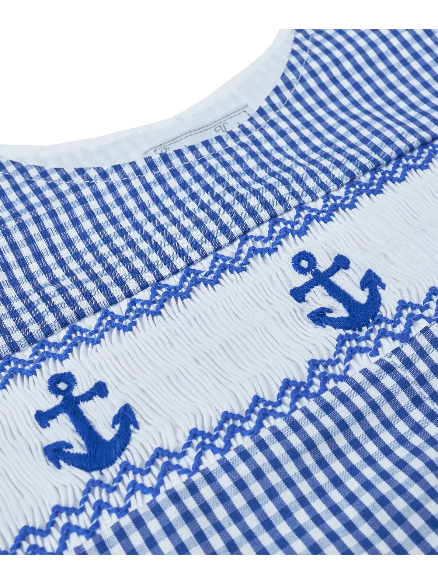Navy Gingham Smocked Anchor Jon Jons