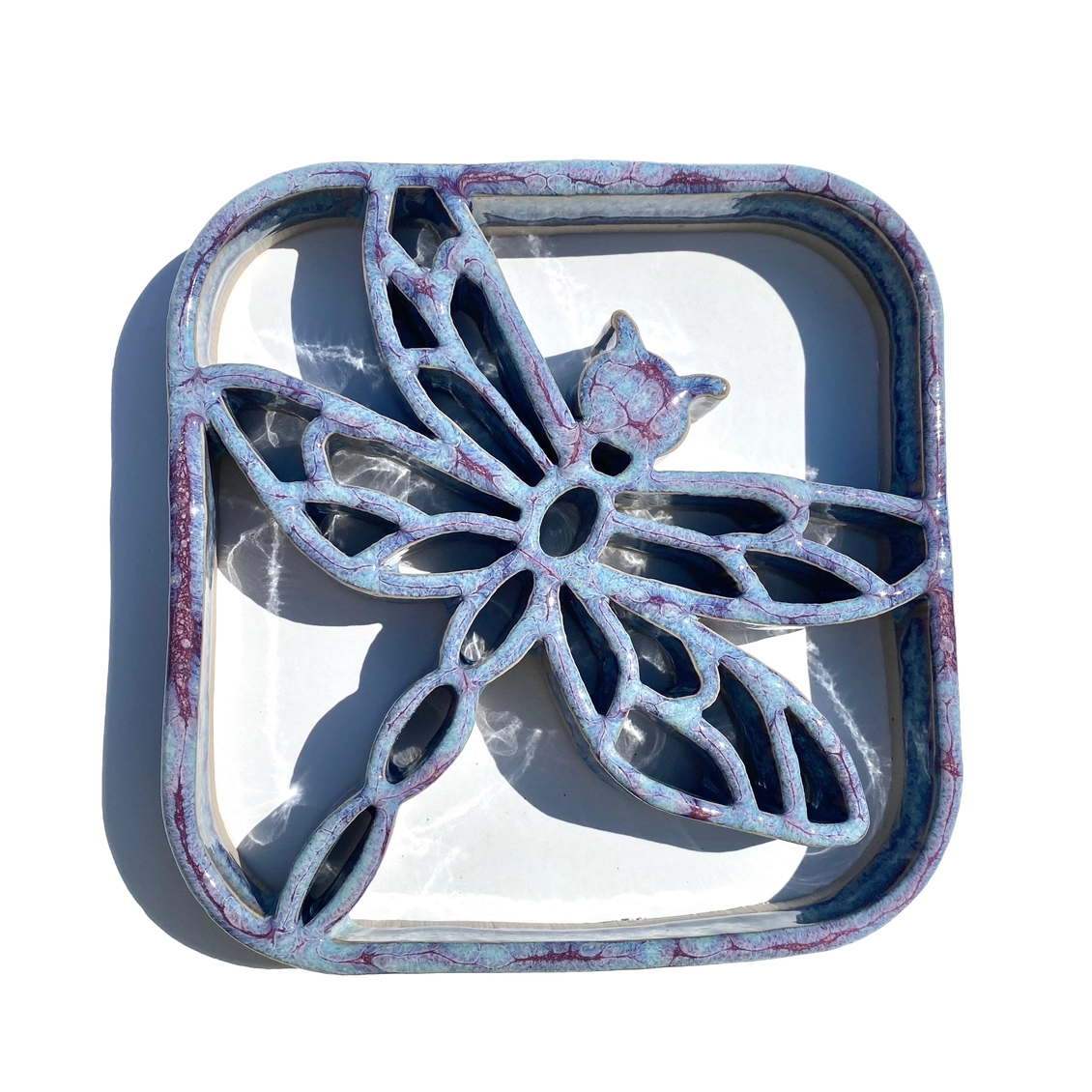 Dragonfly Trivet (Amber) Stoneware Pottery