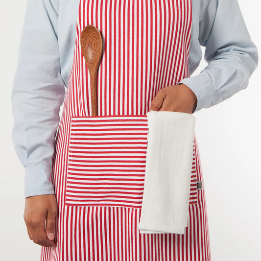 Narrow Red Stripe Chef Apron