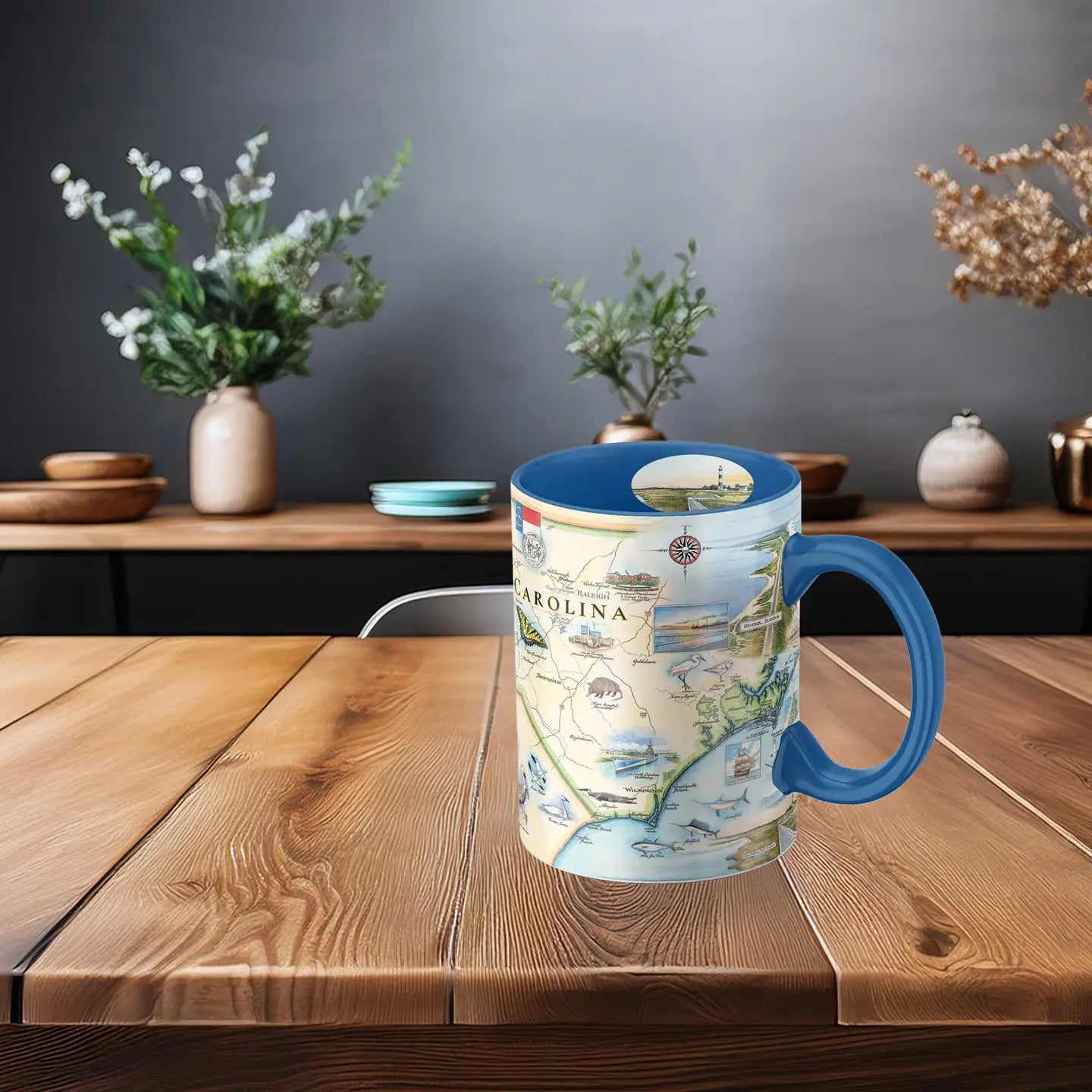 NC State Map Mug 16 oz Ceramic