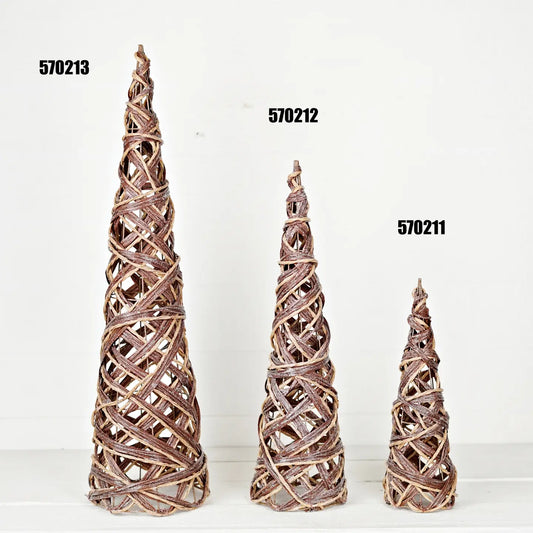 Sparkle woven faux twig cone tree