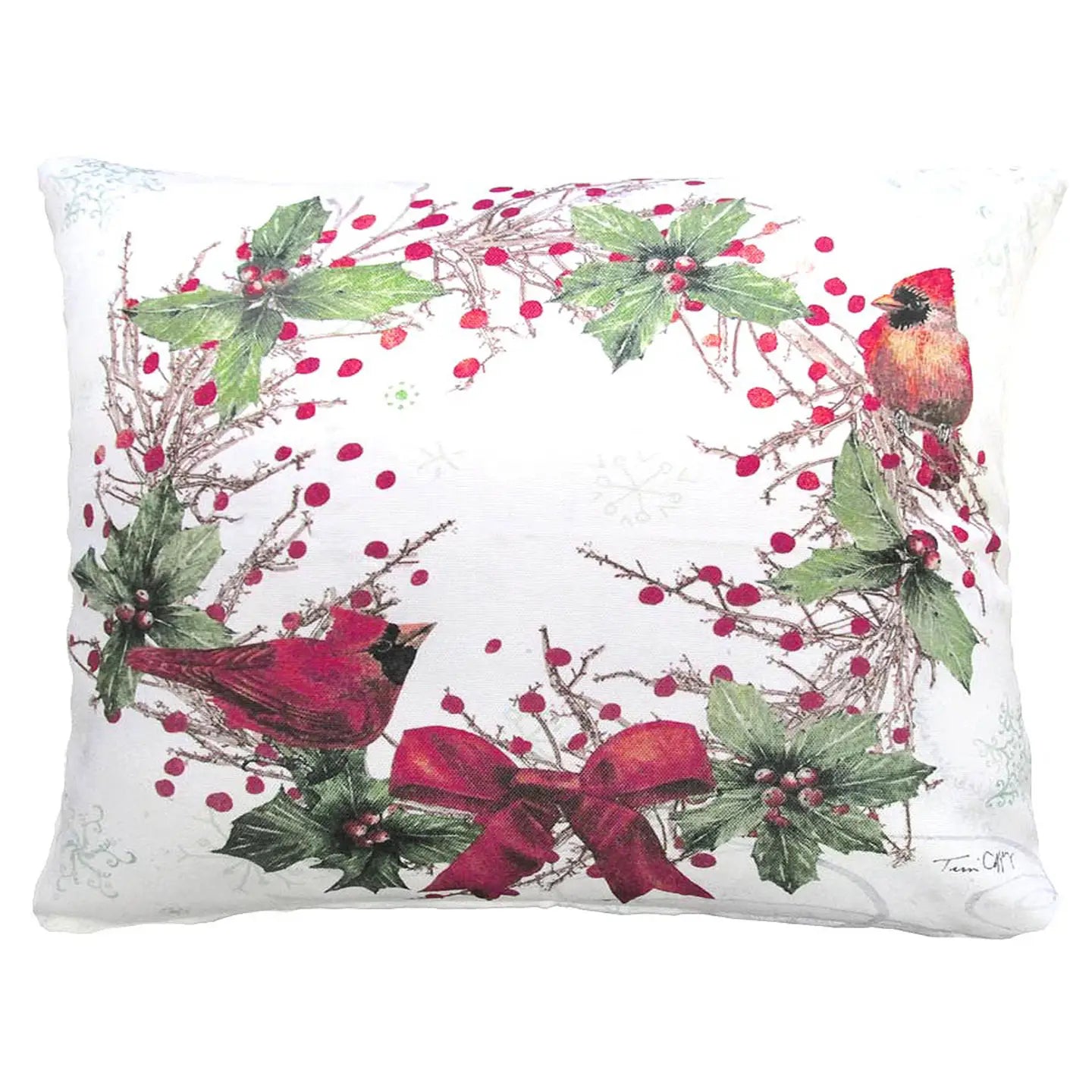 Woodland Christmas Wreath Pillow 19x24
