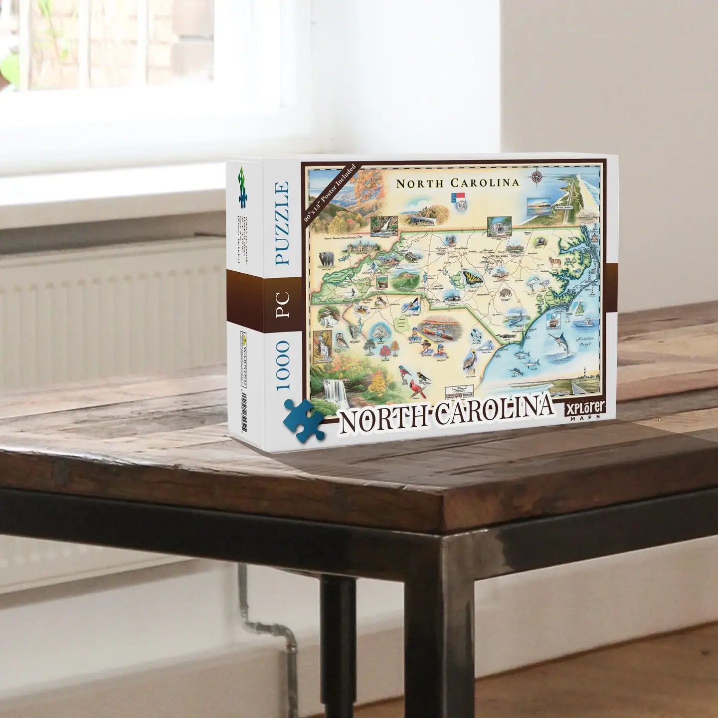 NC State Map Jigsaw Puzzle 1000 Pieces
