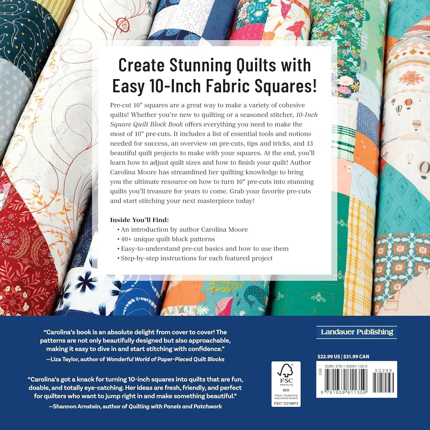 10-inch square quilt block book