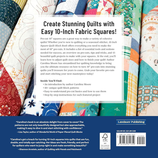 10-inch square quilt block book