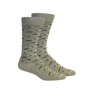 Socks, Currituck Light Grey Heather - Brown Dog