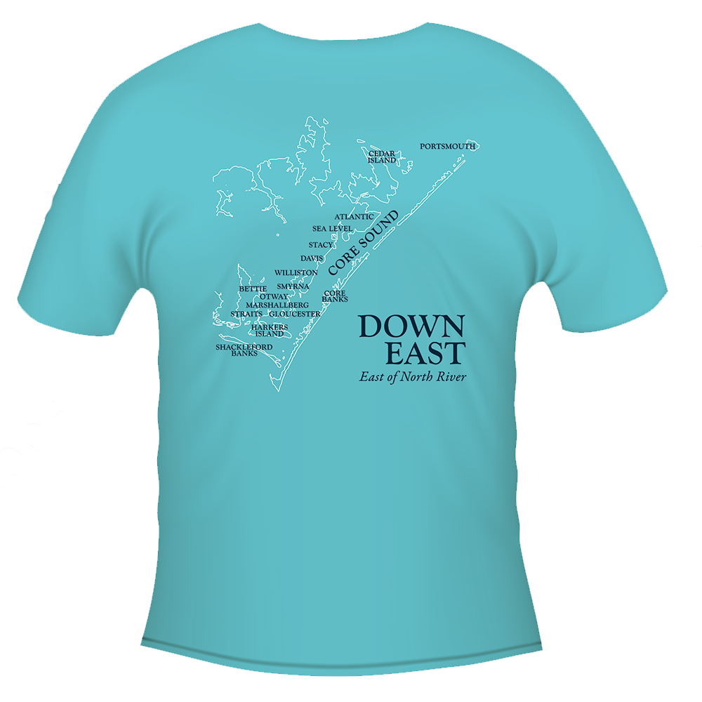 T-Shirt DE Map Outline, Lagoon Blue SS