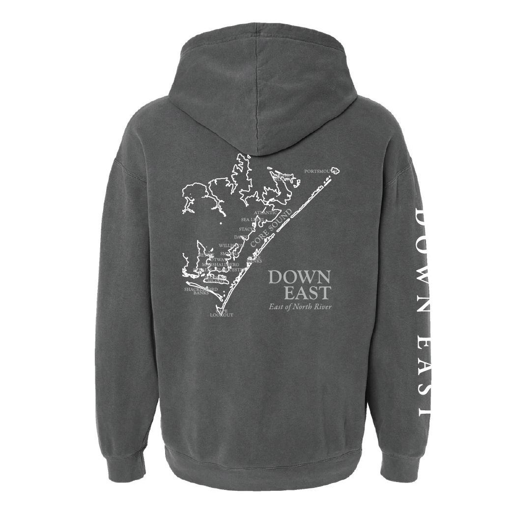 DE Map Hoodie Sweatshirt, Pepper