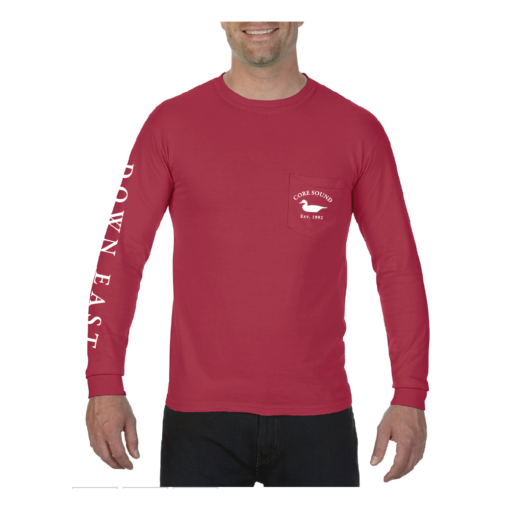 DE Map LS Tee Shirt with Pocket, Brick