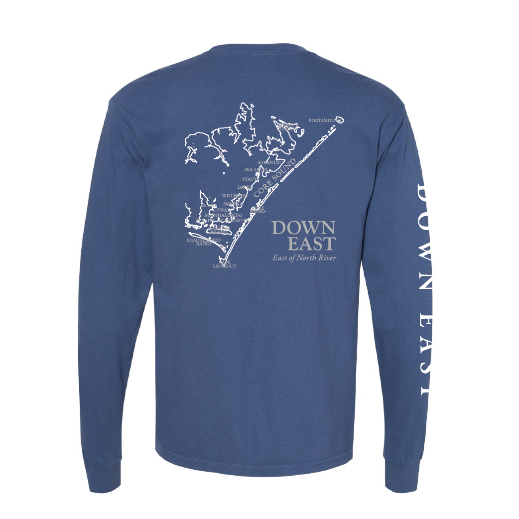 DE Map LS Tee Shirts, China Blue