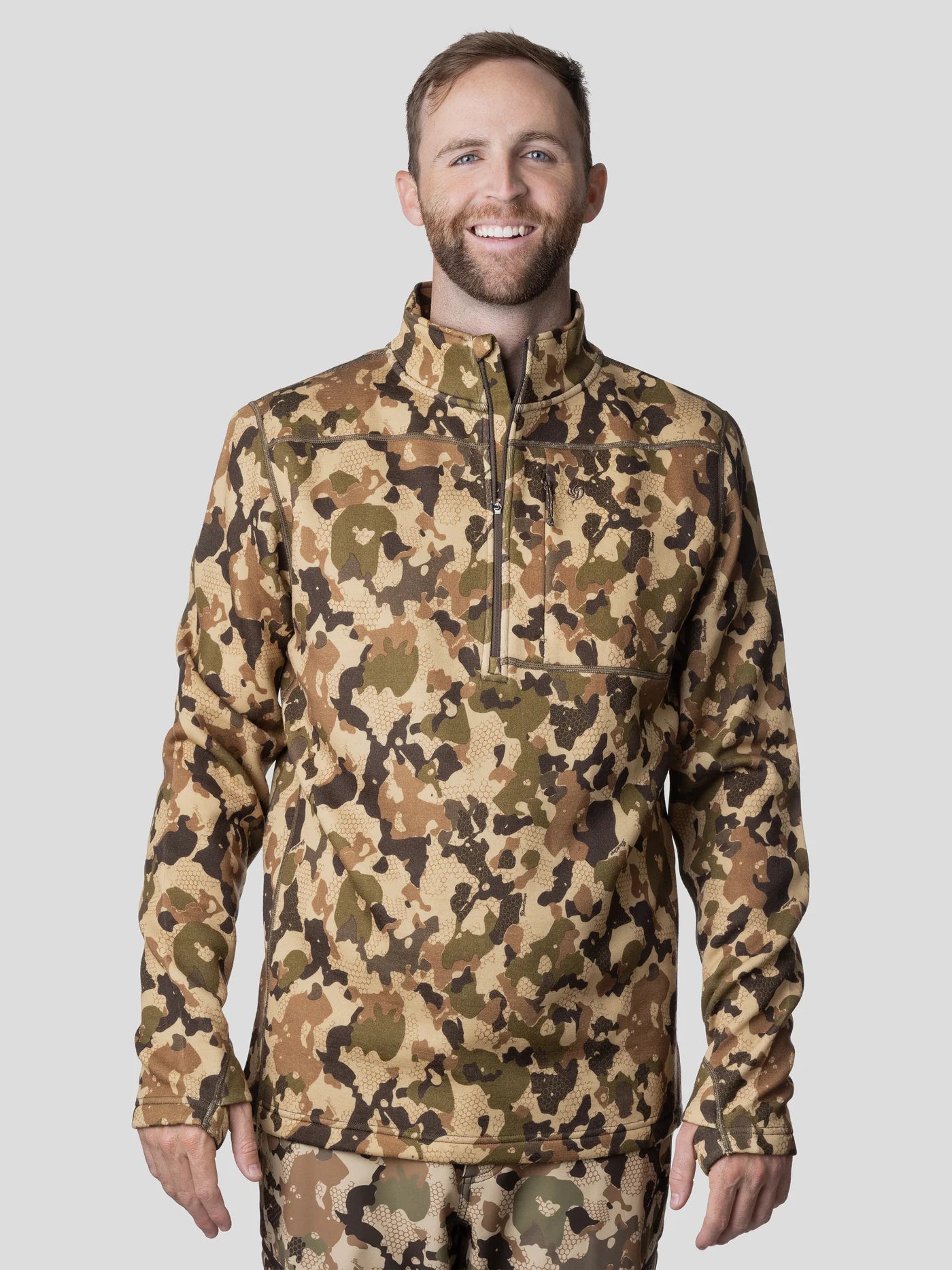 Duck Camp, Barnburner 1/4 Zip, Wetland