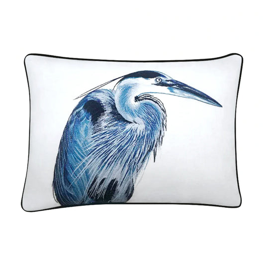 Heron Embroidered Pillow cover
