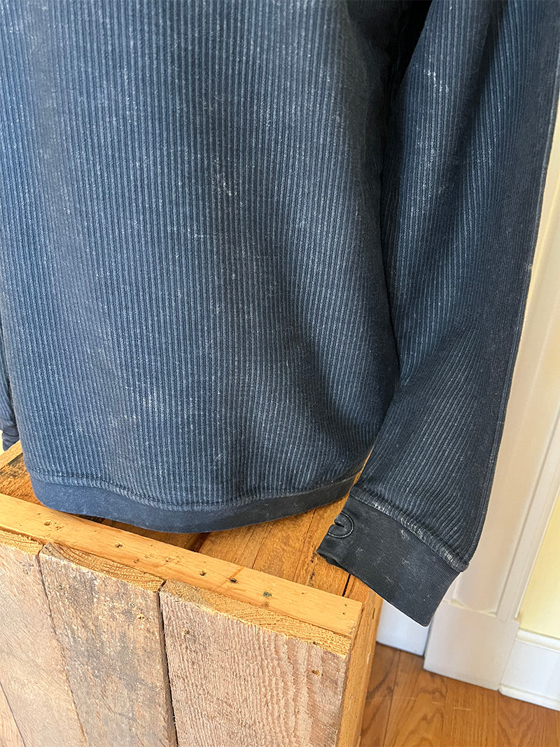 Down East LS Crew-Neck Oversized Corded Top, Navy/White