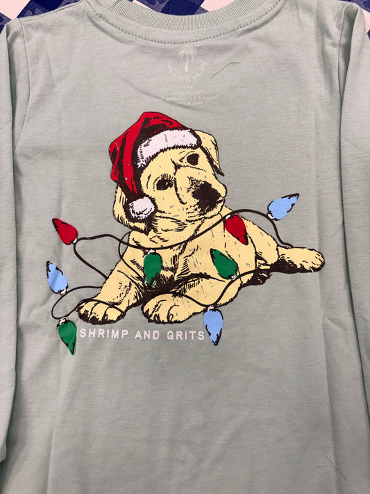 Christmas Yellow Lab Graphic Tee Shirt