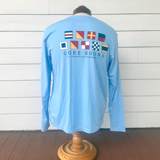 LS Nautical Flags Performance T-Shirt Core Sound, Sky Blue