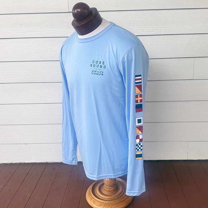 LS Nautical Flags Performance T-Shirt Core Sound, Sky Blue