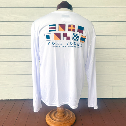 LS Nautical Flags Performance T-Shirt Core Sound, White