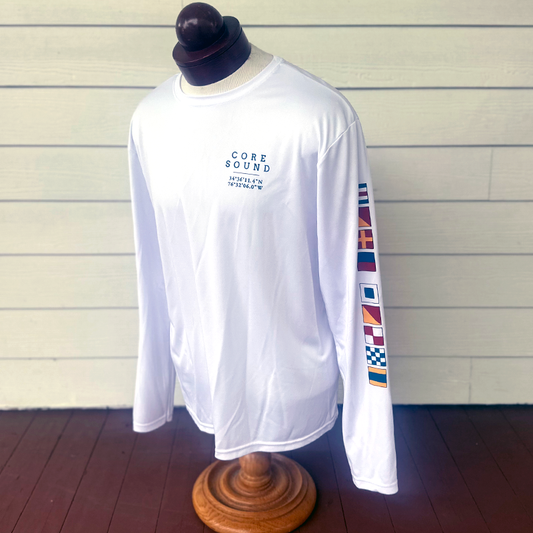LS Nautical Flags Performance T-Shirt Core Sound, White