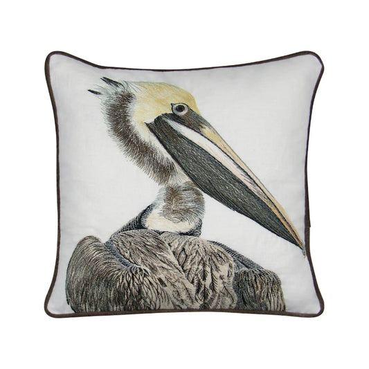 Pelican Embroidered Pillow cover
