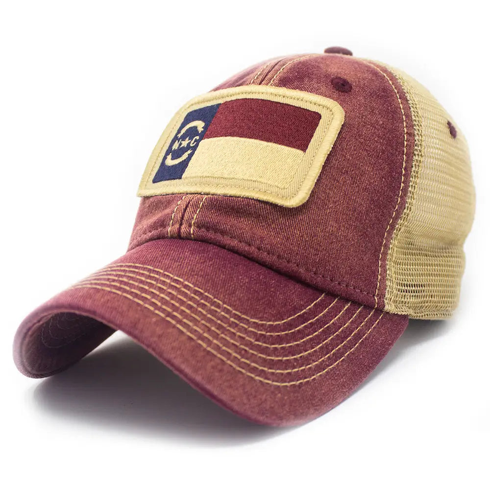 North Carolina Flag Patch Trucker Hat
