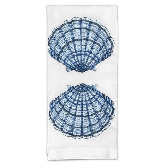 Shells Tea Towel Embroidered
