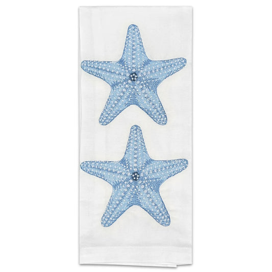 Starfish Tea Towel Embroidered