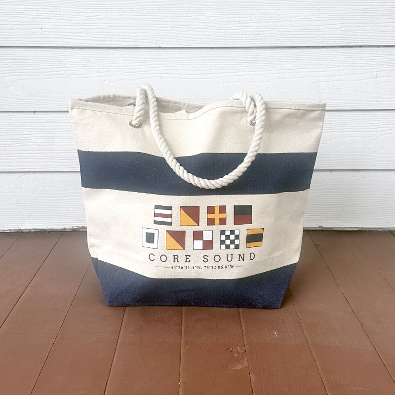 Nautical Flag Core Sound Rope Handle Tote