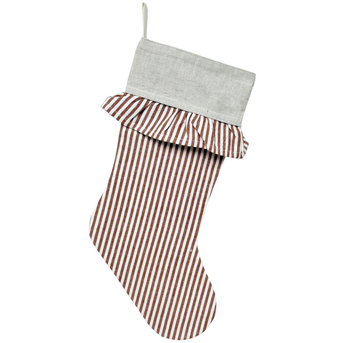 Ticking Stripe Stocking w/ruffle