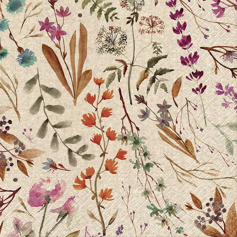 Large Dried floral bouquet napkins
