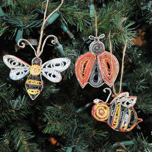 Bee Ornament - Recycled Paper