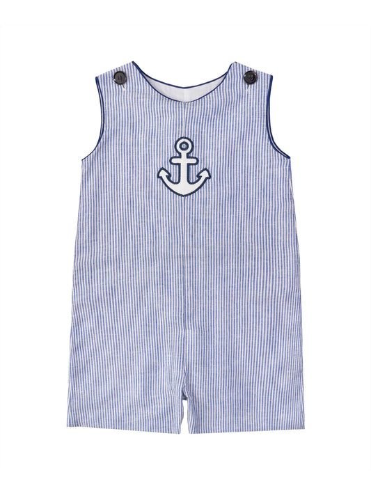 Blue Striped Anchor Applique Jon Jons, Little Boys