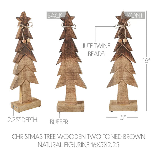 Christmas Tree Wooden two-toned brown