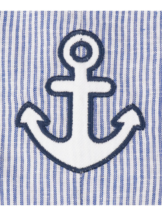 Blue Striped Anchor Applique Jon Jons, Little Boys